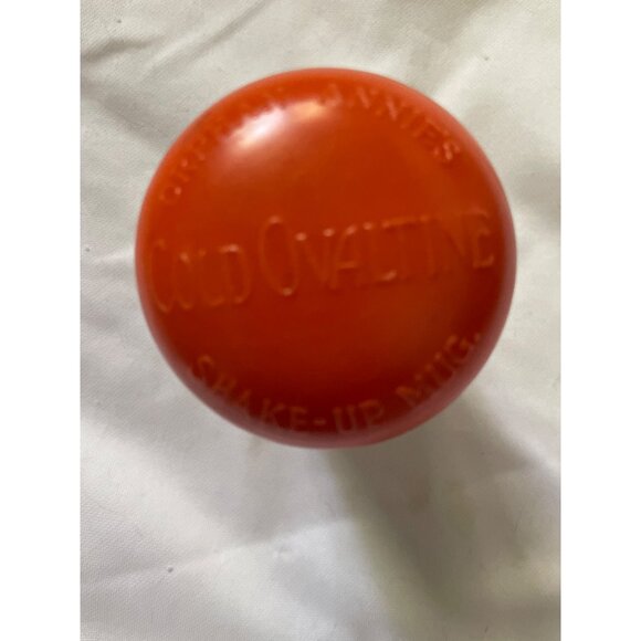 Vintage Orphan Annie & Sandy Ovaltine Shake-Up Mug Red Lid - Picture 2 of 7